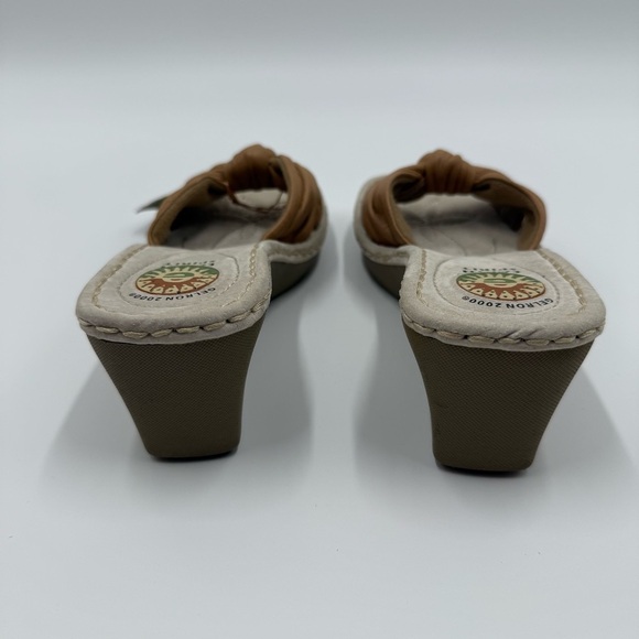 NWT Earth Spirit Women's Liberty Tan Leather Knot Wedge Sandals 8 Gelron 2000 - Picture 4 of 8